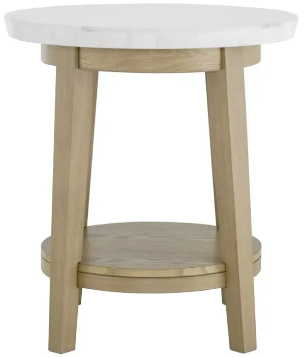 Steve Silver Co. Vida Burnished Blonde/White Round End Table