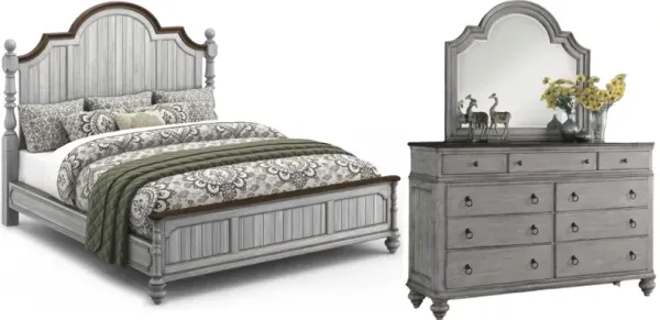Flexsteel® Plymouth 3pc Distressed King Poster Bedroom Set P19502836
