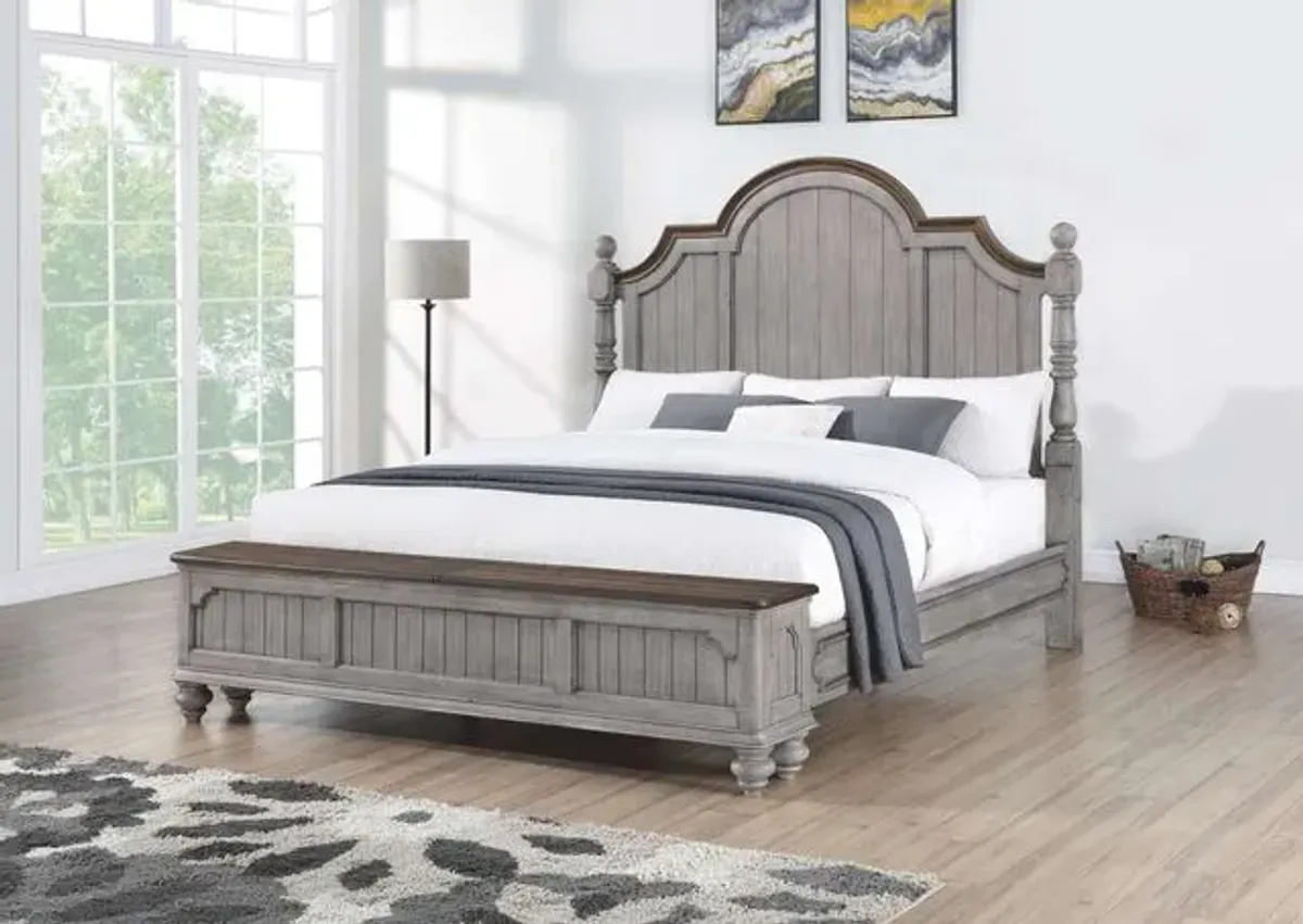 Flexsteel Plymouth Distressed Graywash King Storage Bed