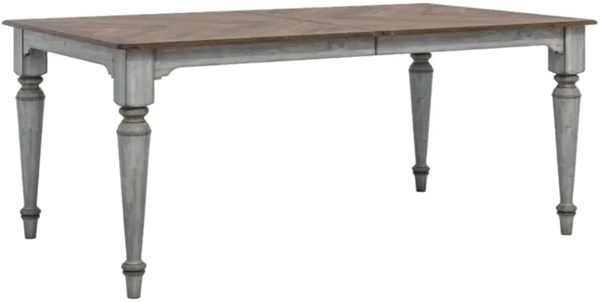 Flexsteel® Plymouth® Brown Top Rectangular Dining Table with Distressed Graywash Base