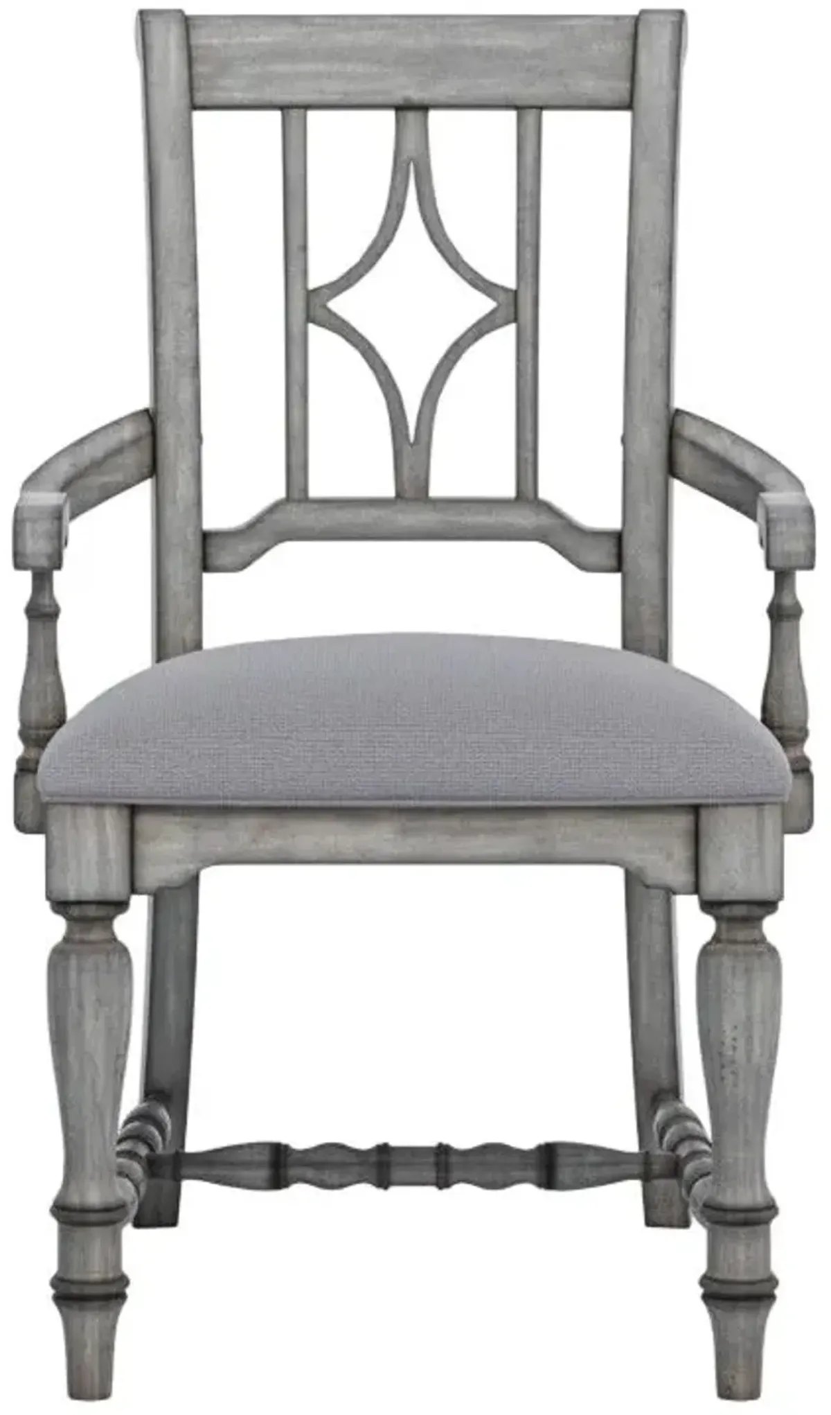 Flexsteel® Plymouth® Weathered Graywash Upholstered Arm Dining Chair Set