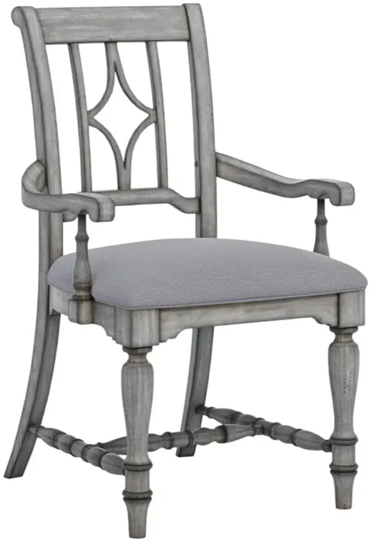 Flexsteel® Plymouth® Weathered Graywash Upholstered Arm Dining Chair Set