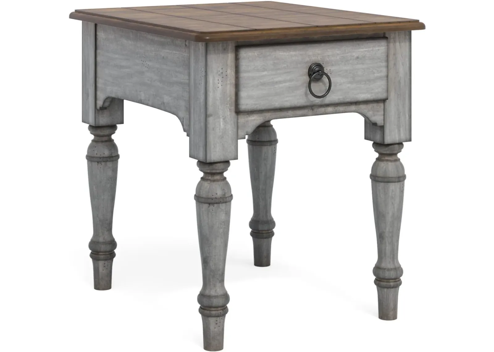 Flexsteel® Plymouth® Distressed Graywash End Table