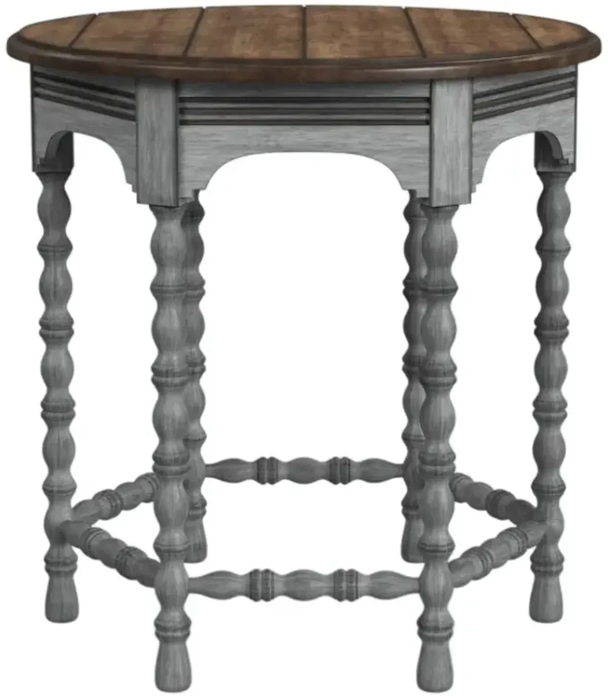 Flexsteel® Plymouth® Brown Top Lamp Table with Distressed Graywash Base