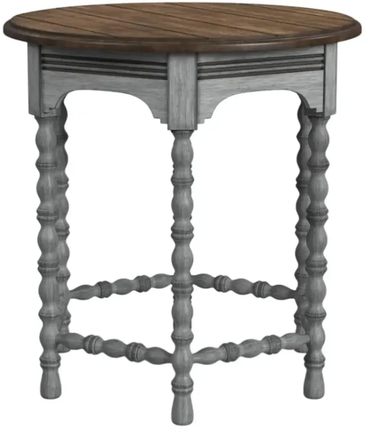 Flexsteel® Plymouth® Brown Top Lamp Table with Distressed Graywash Base