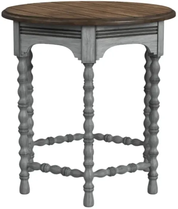 Flexsteel® Plymouth® Brown Top Lamp Table with Distressed Graywash Base