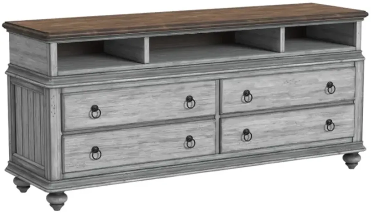 Flexsteel® Plymouth® Distressed Graywash Entertainment Base