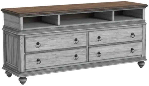 Flexsteel® Plymouth® Distressed Graywash Entertainment Base