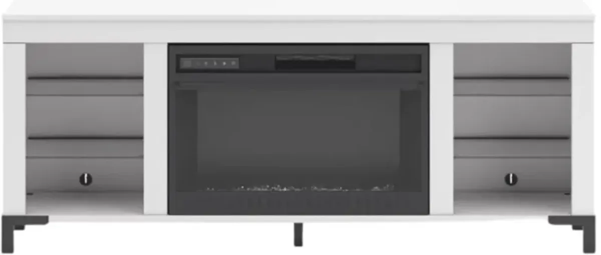 Signature Design by Ashley® Brollevi Matte White TV Stand with Electric Fireplace