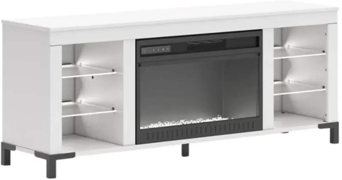Signature Design by Ashley® Brollevi Matte White TV Stand with Electric Fireplace