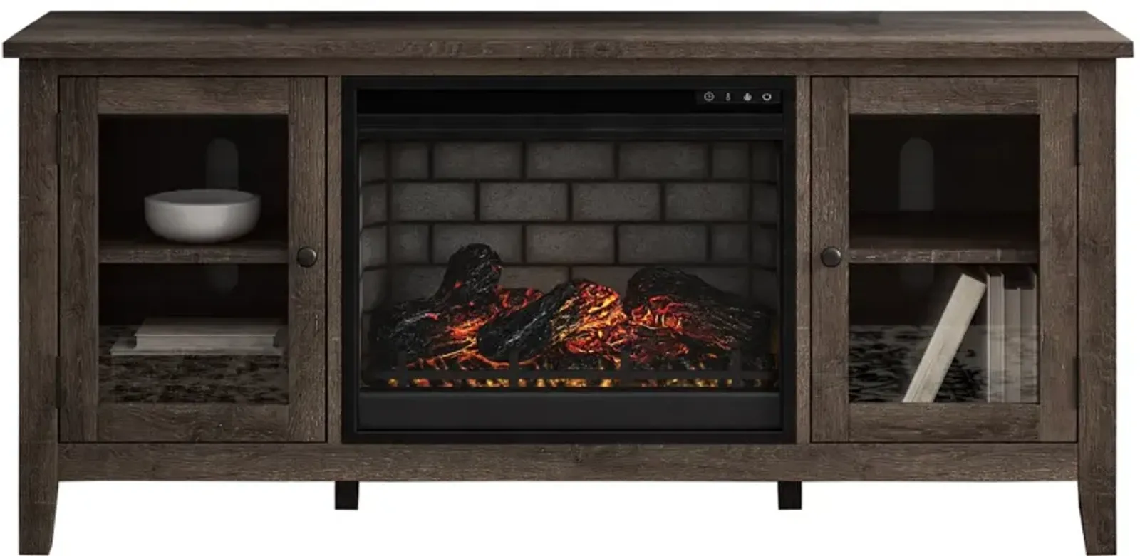 Signature Design by Ashley® Arlenbry Gray 60" TV Stand with Electric Infrared Fireplace Insert