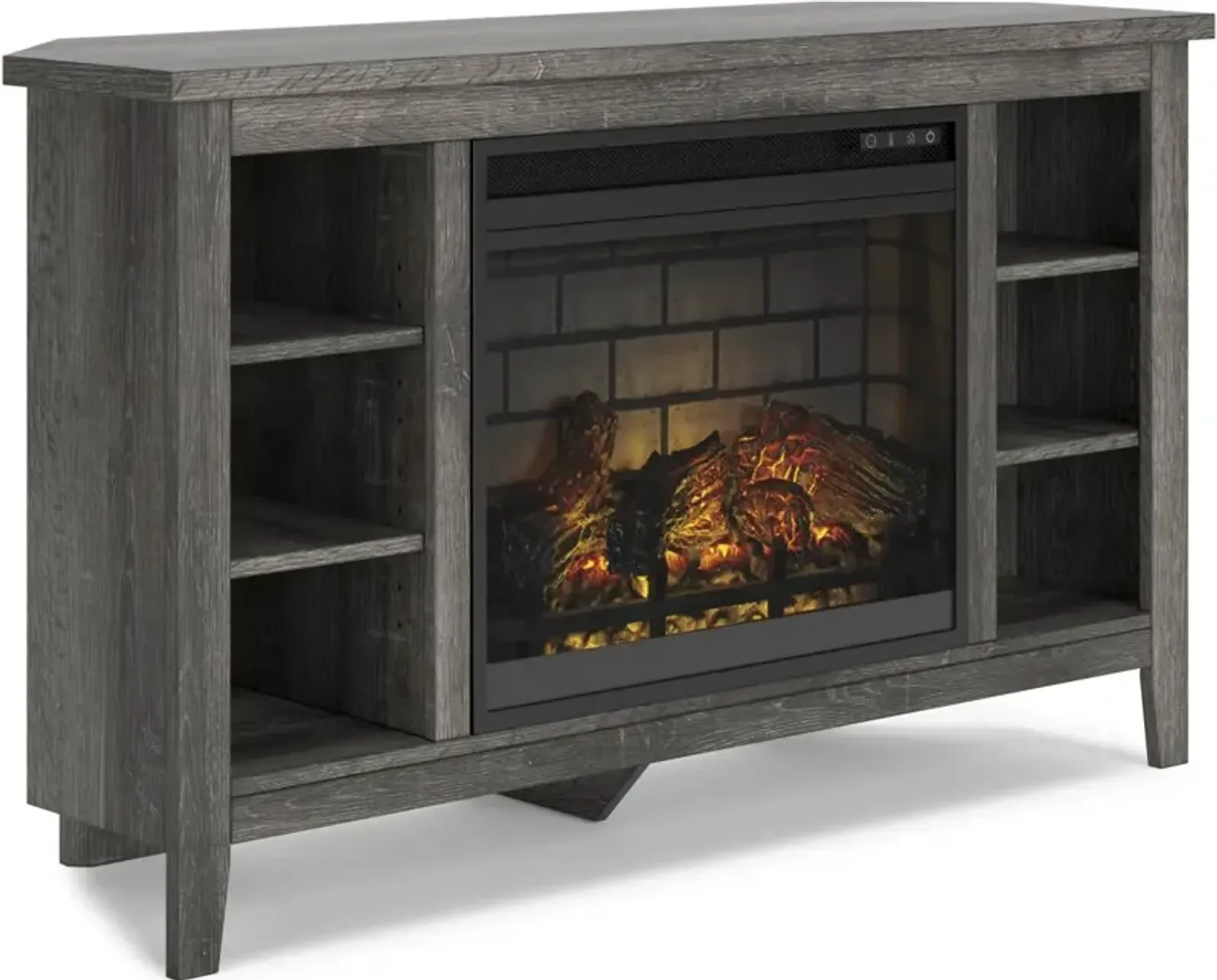 Signature Design by Ashley® Arlenbry Gray Corner TV Stand with Electric Infrared Fireplace Insert