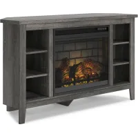 Signature Design by Ashley® Arlenbry Gray Corner TV Stand with Electric Infrared Fireplace Insert