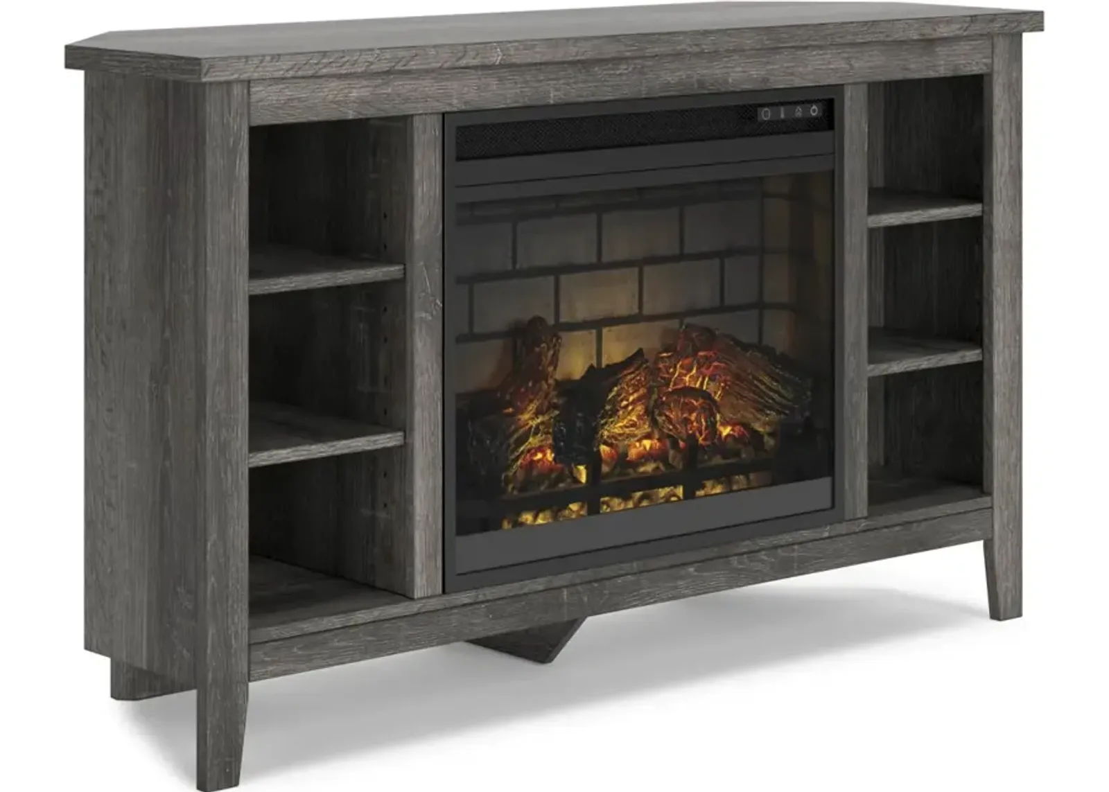 Signature Design by Ashley® Arlenbry Gray Corner TV Stand with Electric Infrared Fireplace Insert