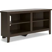Signature Design by Ashley® Camiburg Warm Brown Corner TV Stand with 2 Shelves