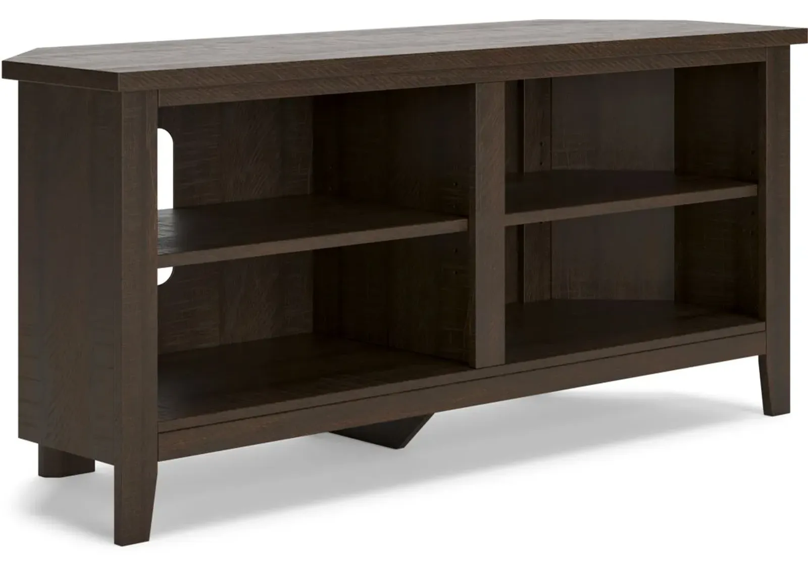 Signature Design by Ashley® Camiburg Warm Brown Corner TV Stand with 2 Shelves