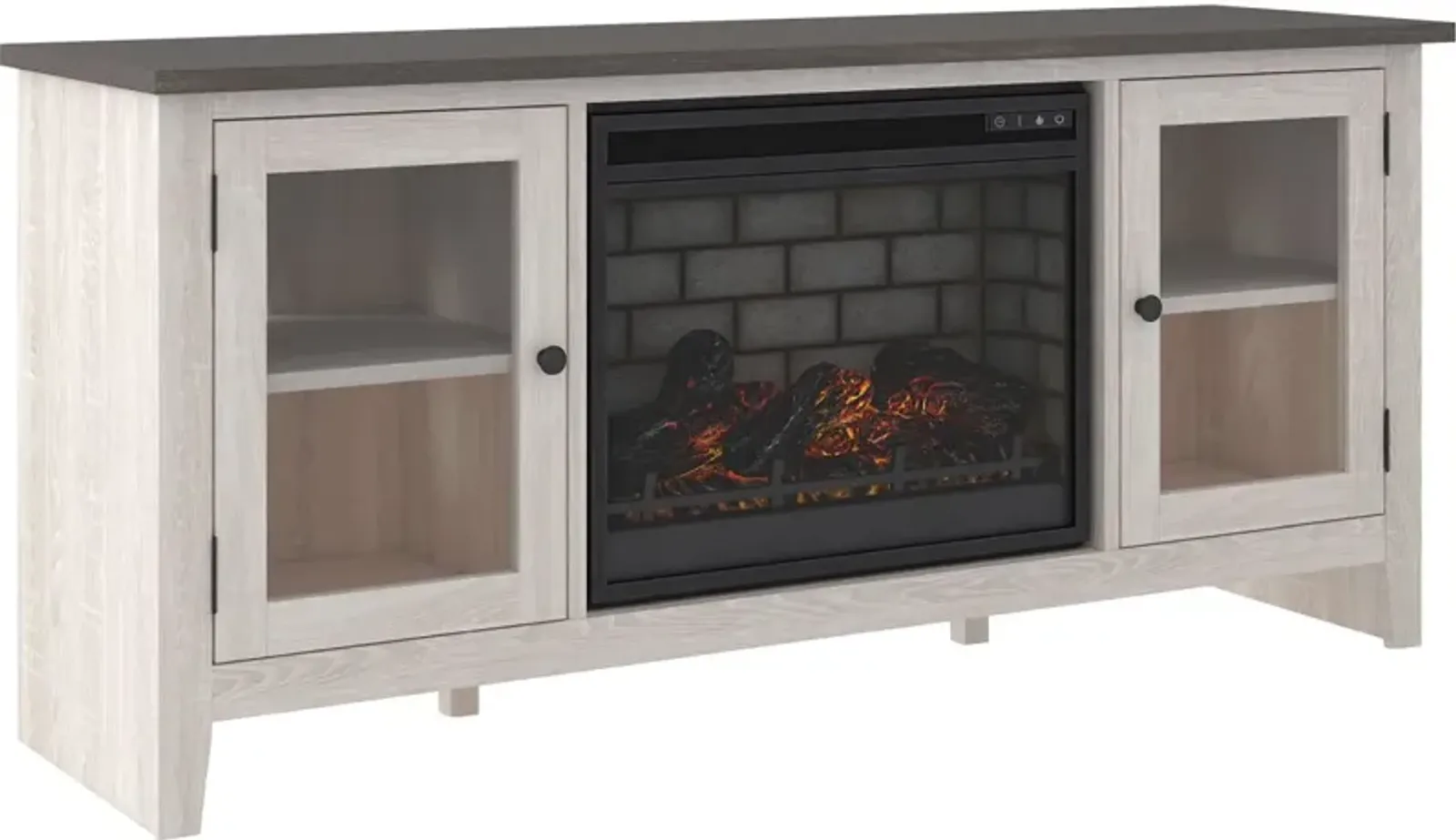 Signature Design by Ashley® Dorrinson Two-tone 60" TV Stand with Electric Fireplace