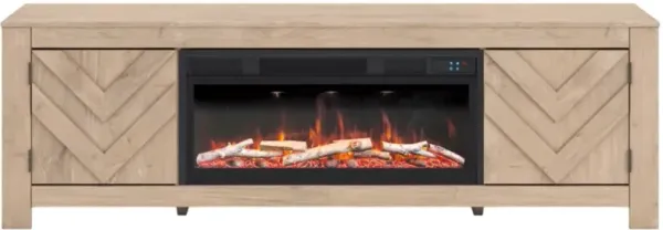 Signature Design by Ashley® Cayboni Tan 71" TV Stand with Electric Fireplace