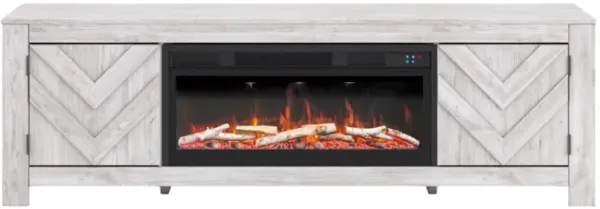 Signature Design by Ashley® Cayboni Whitewash 71" TV Stand with Electric Fireplace