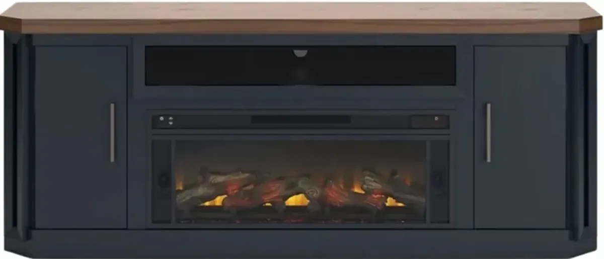 Signature Design by Ashley® Landocken Two-Tone 83" TV Stand with Electric Fireplace