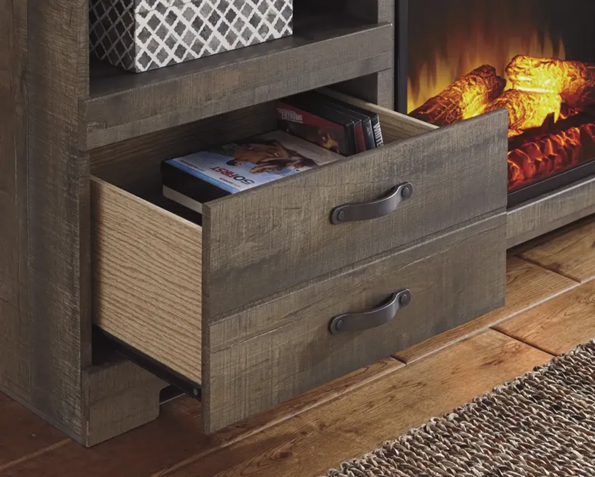 Signature Design by Ashley® Trinell Brown 63" Large TV Stand with Fireplace Option
