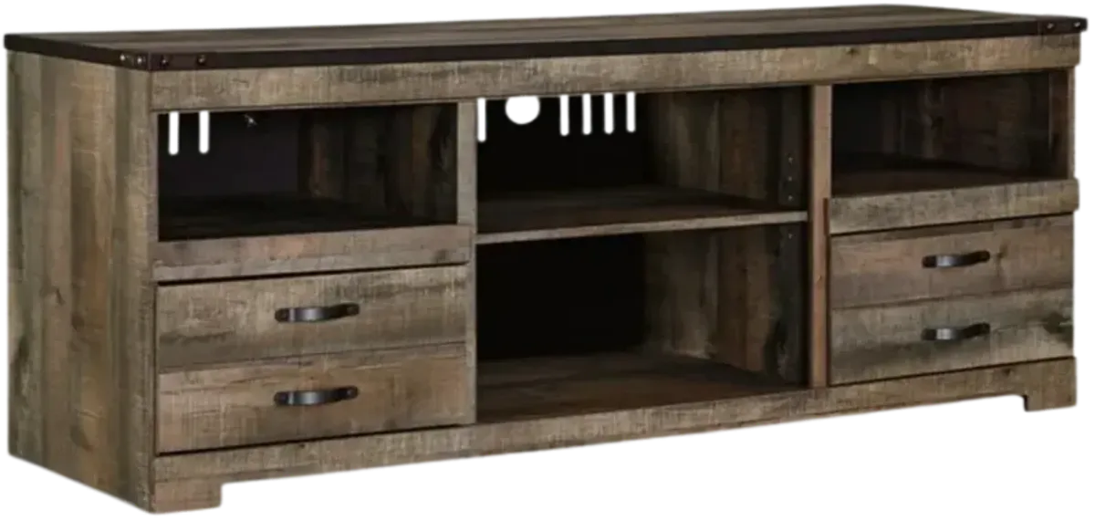 Signature Design by Ashley® Trinell Brown 63" Large TV Stand with Fireplace Option