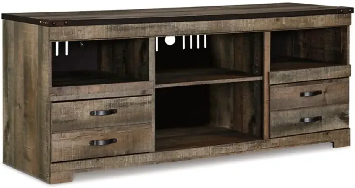 Signature Design by Ashley® Trinell Brown 63" Large TV Stand with Fireplace Option