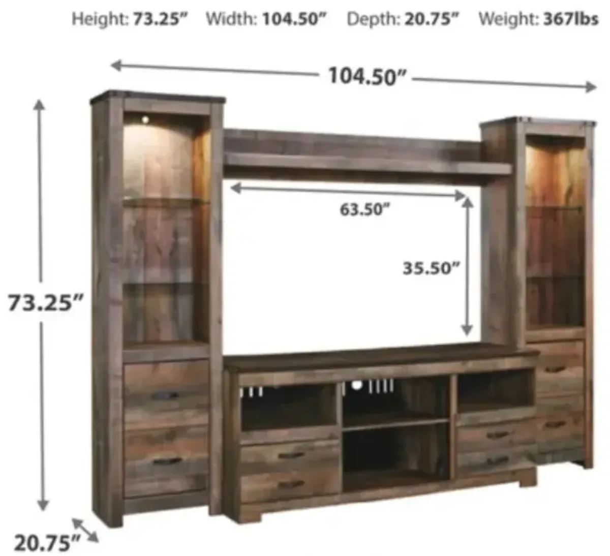 Signature Design by Ashley® Trinell 4-Piece Brown Entertainment Center