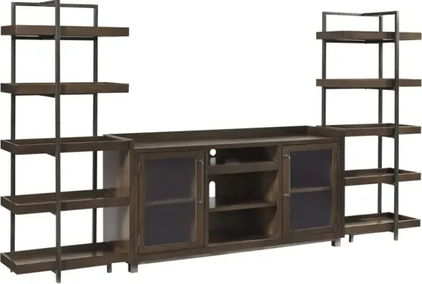 Signature Design by Ashley® Starmore 3-Piece Brown/Gunmetal Entertainment Center