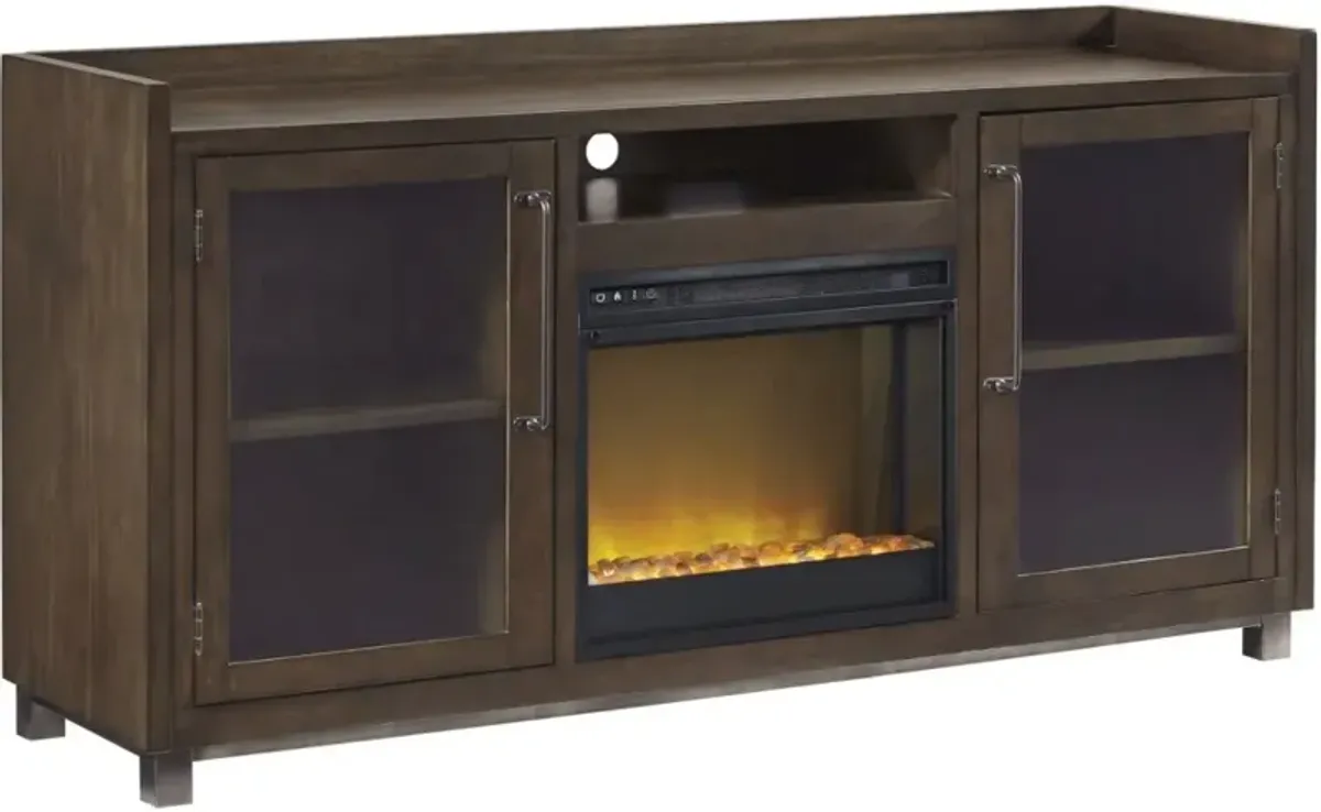 Signature Design by Ashley® Starmore Brown 70" TV Stand with Electric Fireplace Insert