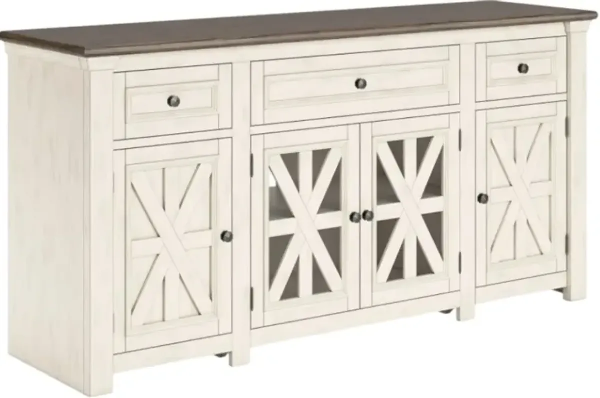 Signature Design by Ashley® Bolanburg Antique White/Weathered Gray 73" TV Stand