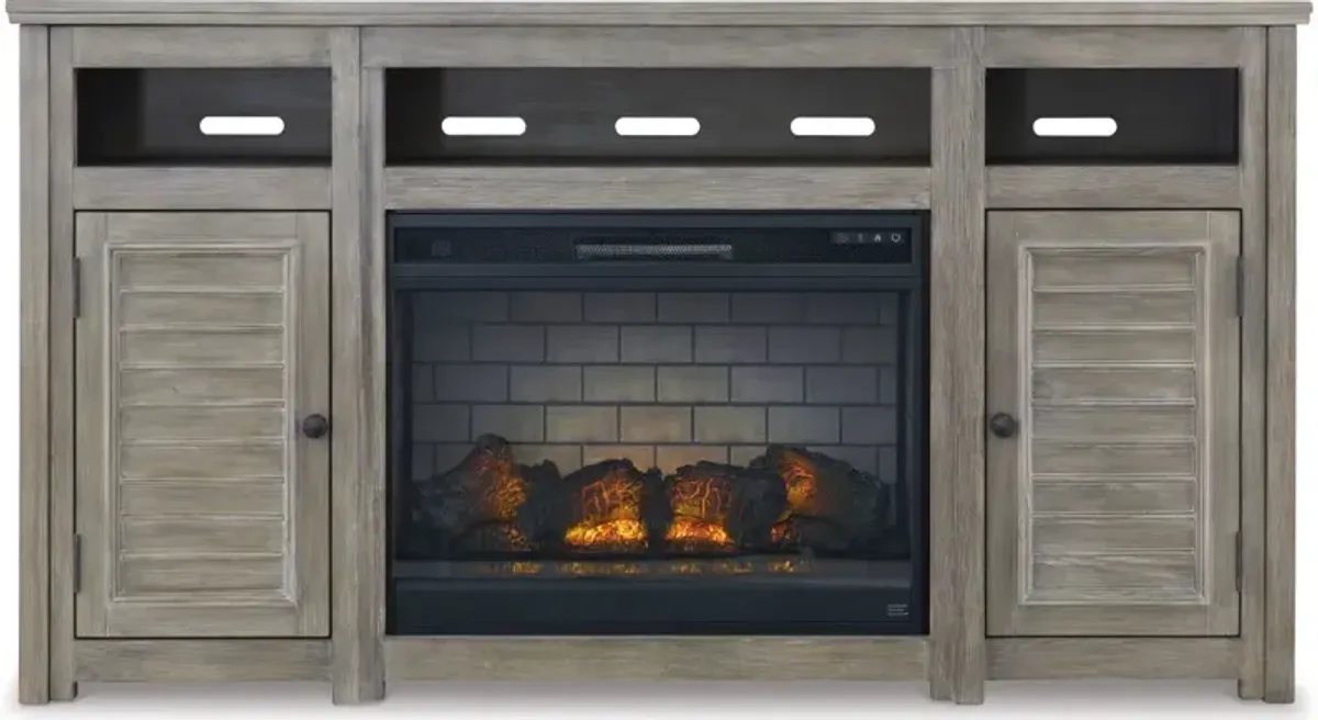 Signature Design by Ashley® Moreshire Bisque 72" TV Stand with Electric Fireplace