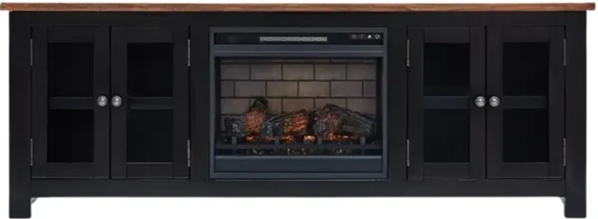 Signature Design by Ashley® Wildenauer Black/Brown TV Stand with Electric Fireplace