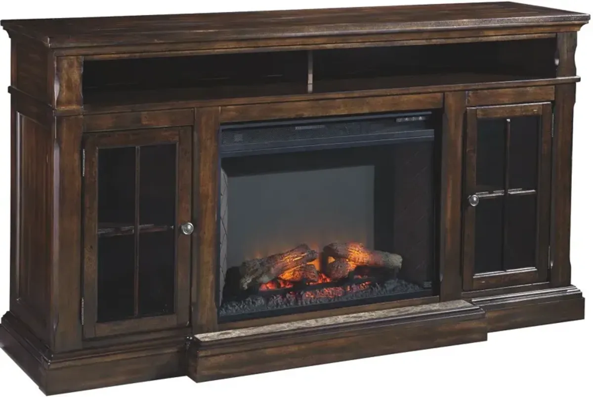 Signature Design by Ashley® Roddinton Dark Brown Extra Large TV Stand with Fireplace Option