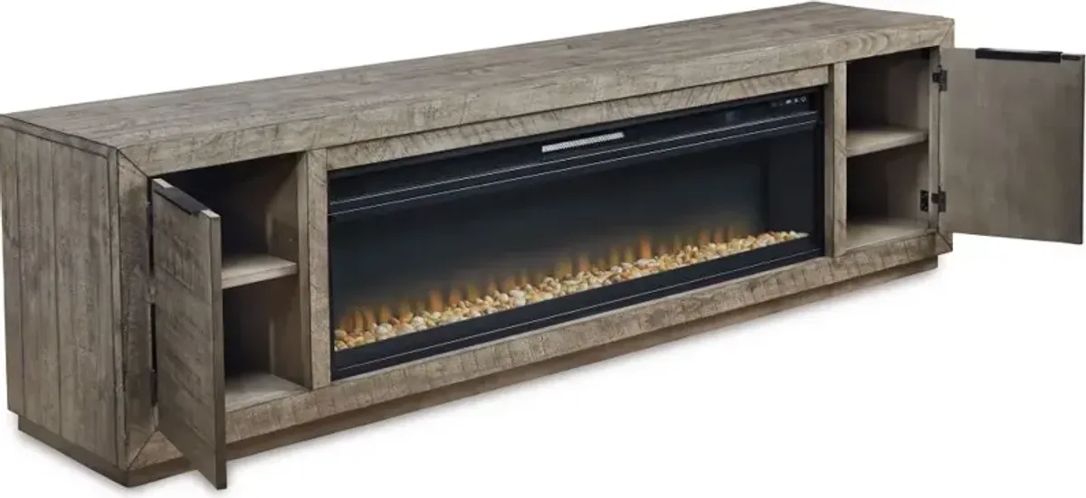 Signature Design by Ashley® Krystanza Weathered Gray TV Stand with Electric Fireplace