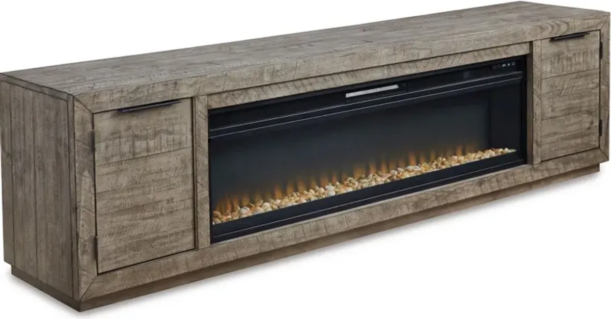 Signature Design by Ashley® Krystanza Weathered Gray TV Stand with Electric Fireplace