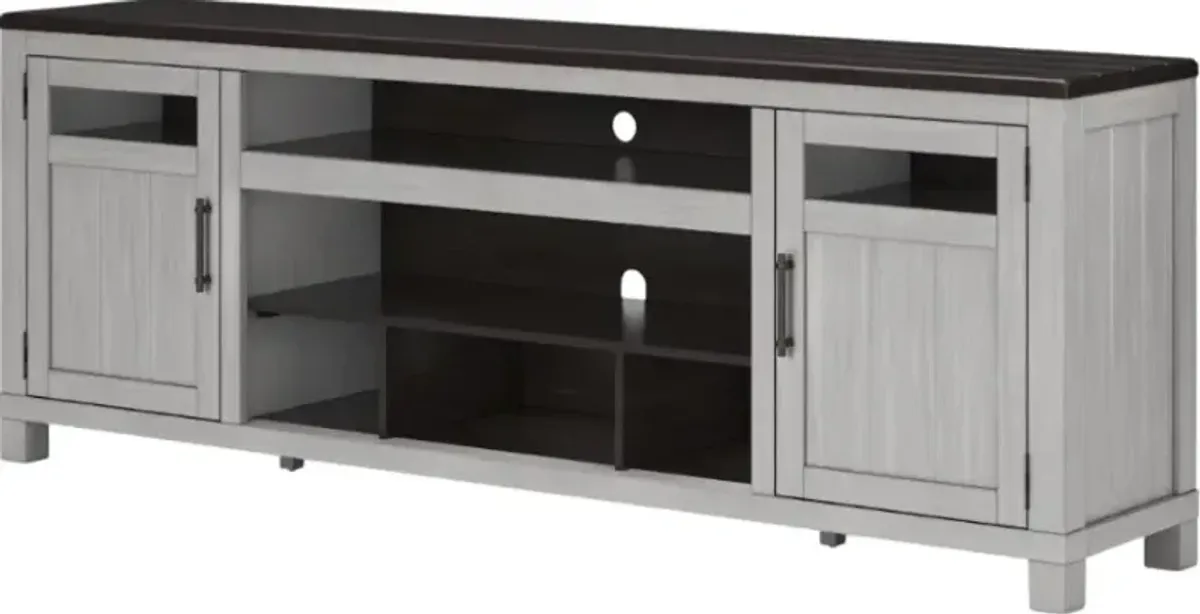 Signature Design by Ashley® Darborn Gray/Brown 88" TV Stand with Electric Fireplace