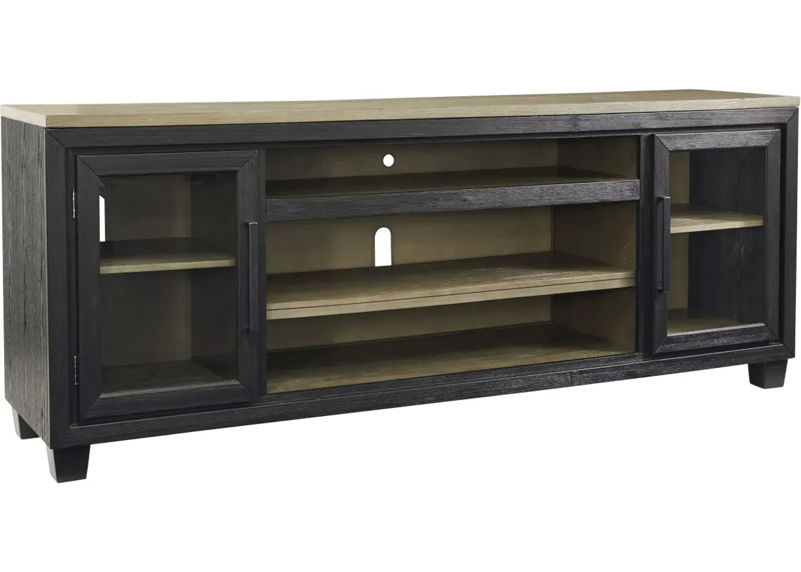 Signature Design by Ashley® Foyland Black/Brown TV Stand with Fireplace Option