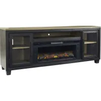Signature Design by Ashley® Foyland Black/Brown Electric Fireplace TV Stand