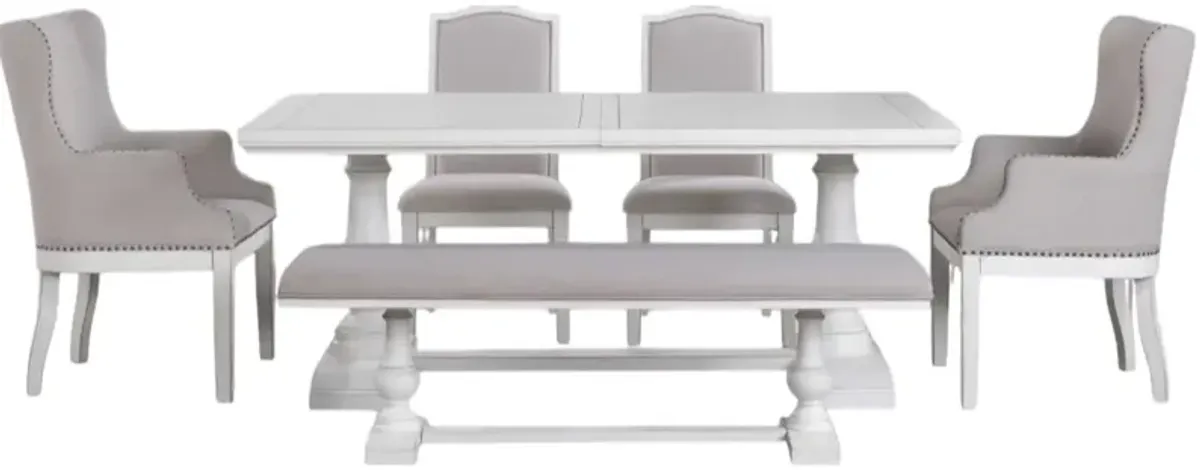 Steve Silver Co. Warren 6-Piece Gray/White Dining Set