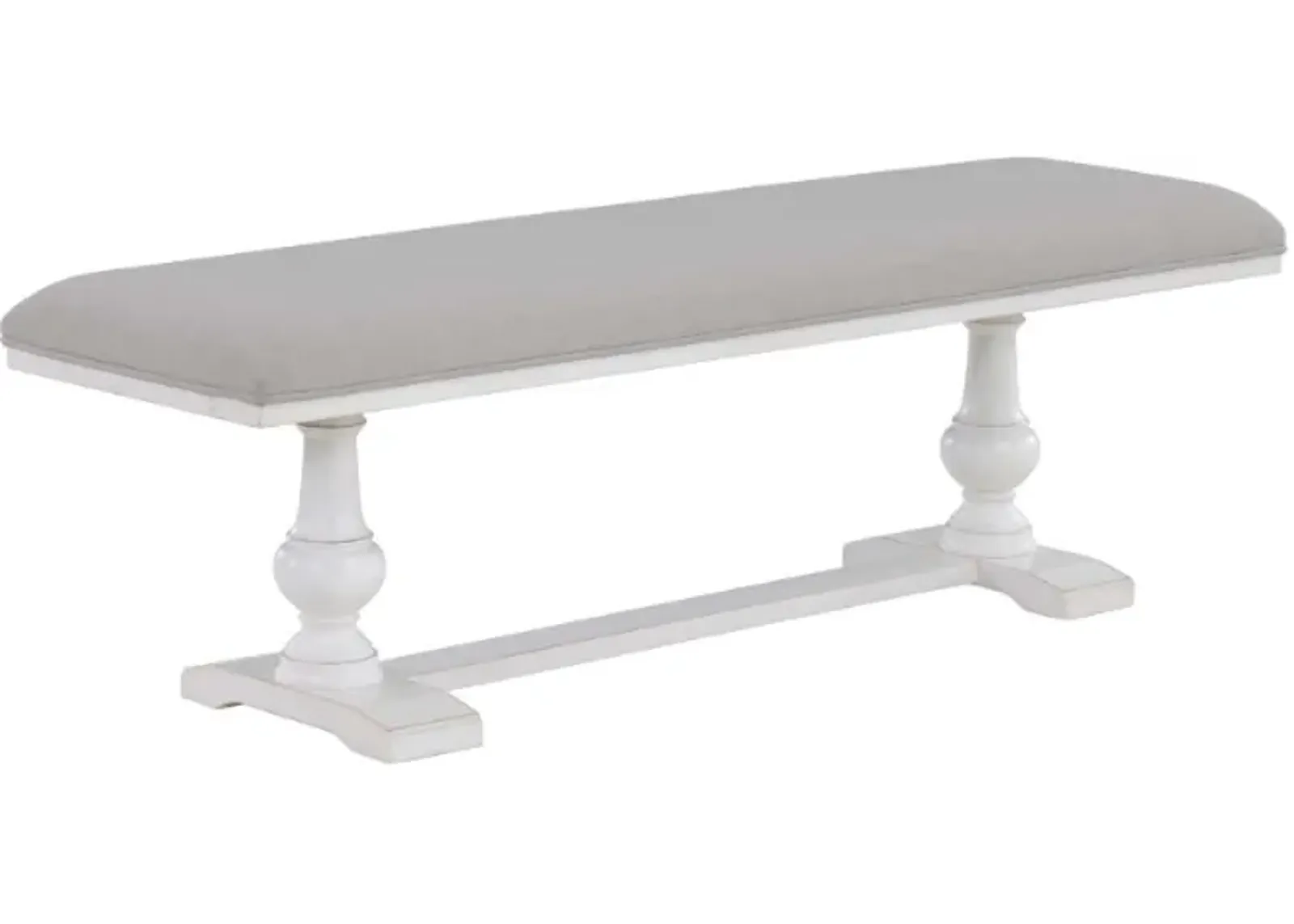 Steve Silver Co. Warren Gray/White Upholstered Bench