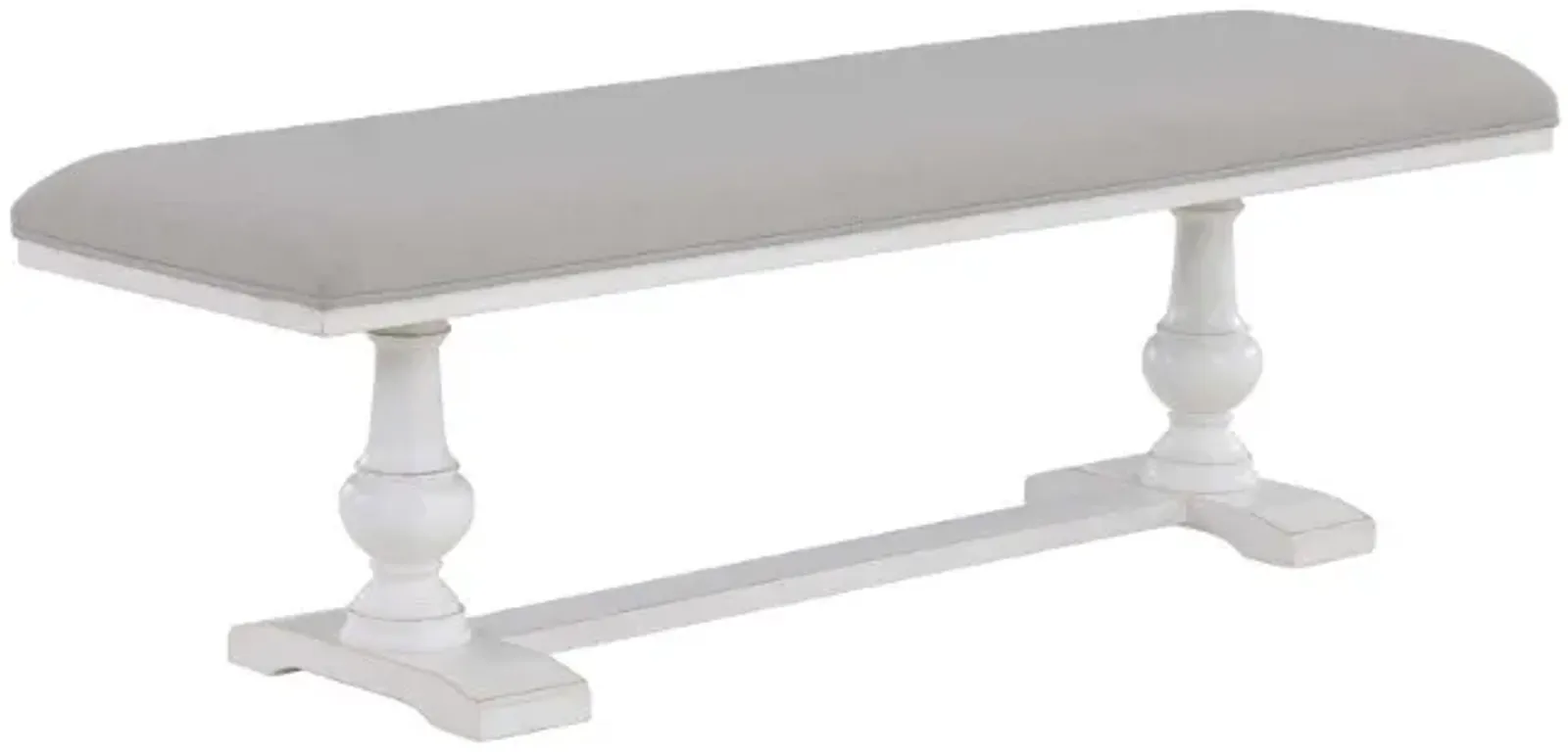 Steve Silver Co. Warren Gray/White Upholstered Bench