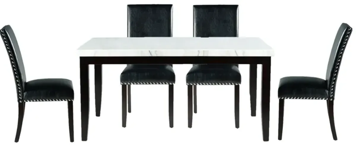 Steve Silver Co. Westby 5-Piece Black/White Dining Set with Ebony Base