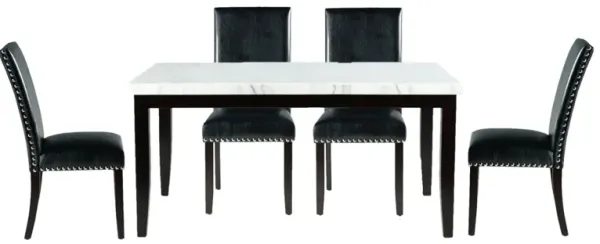 Steve Silver Co. Westby 5-Piece Black/White Dining Set with Ebony Base