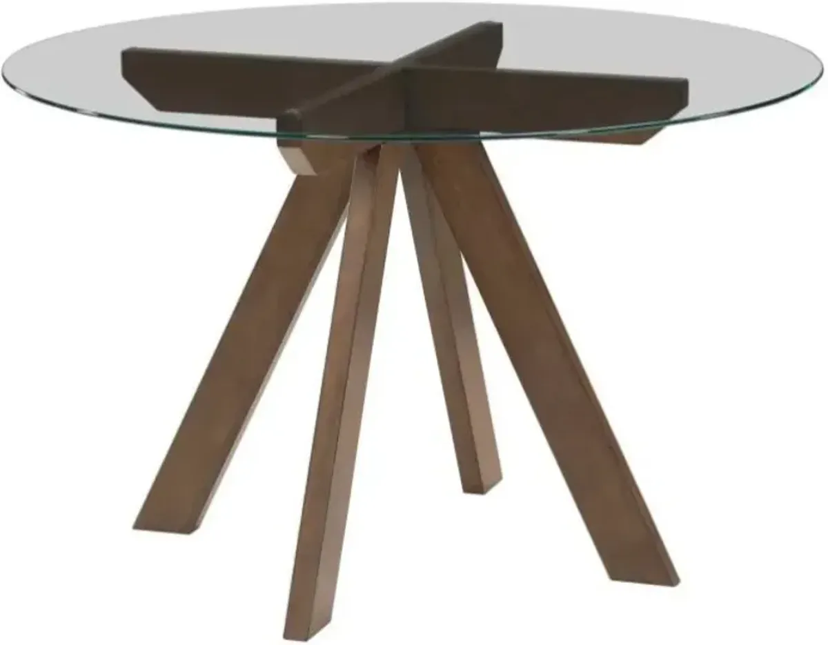 Steve Silver Co. Wade 48'' Round Glass Top Dining Table with Mocha Base