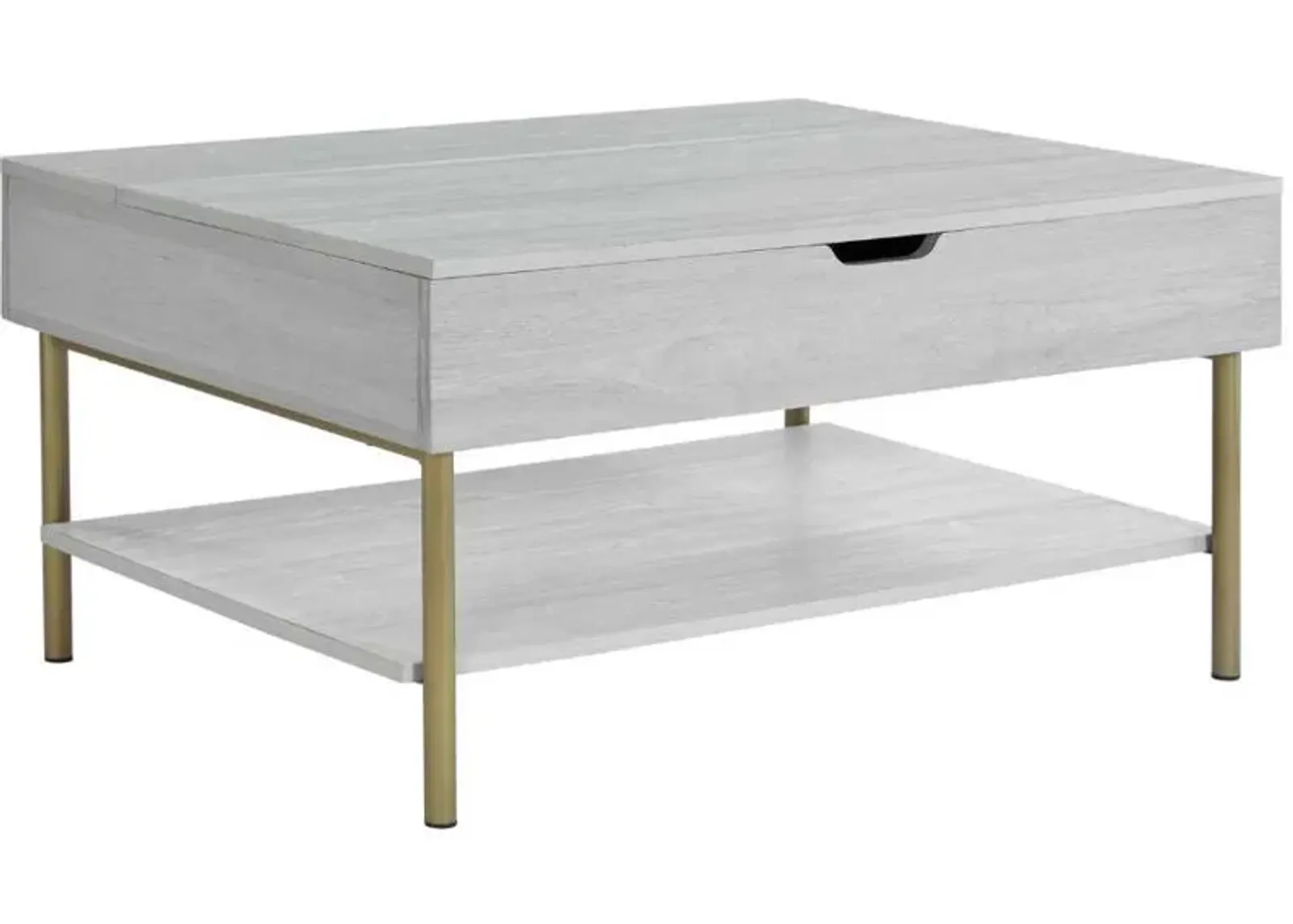 Steve Silver Co. Whitman Weathered White Lift-Top Cocktail Table with Champagne Base