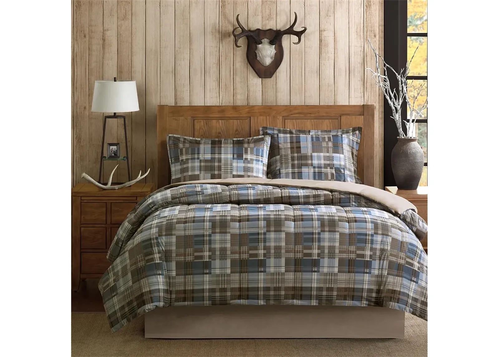 Olliix by Woolrich White River Multicolor Full/Queen Down Alternative Comforter Mini Set