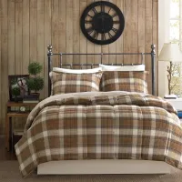 Olliix by Woolrich Lumberjack Multicolor Twin Lumberjack Classic Quilting Soft and Cozy Microfiber Solid Reverse Down Alternative Comforter Set