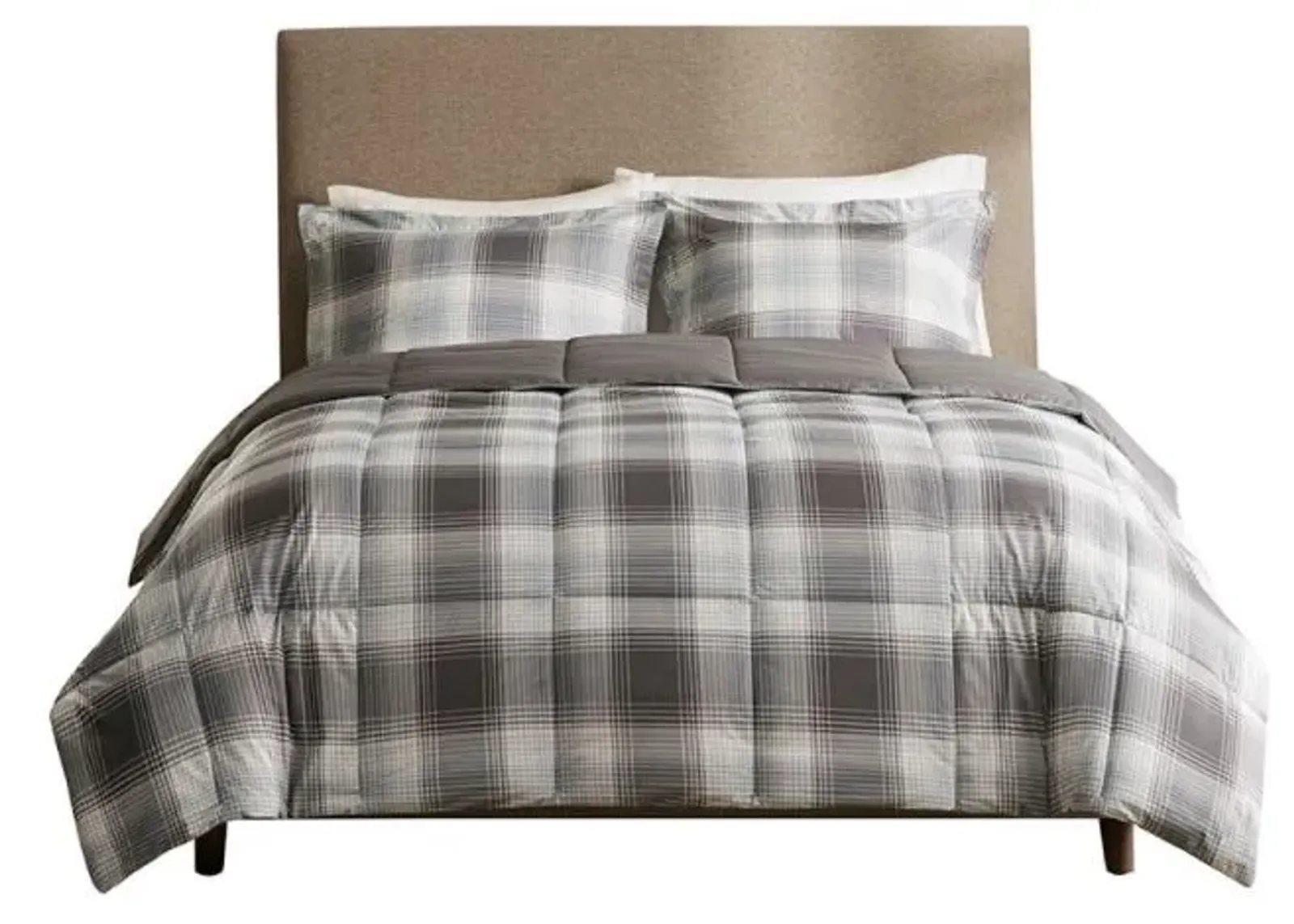 Olliix by Woolrich Woodsman Grey Twin Softspun Down Alternative Comforter Mini Set