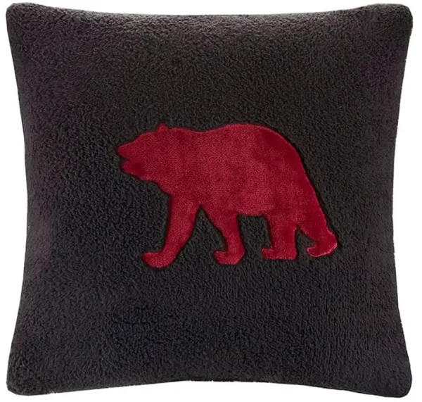 Olliix by Woolrich Alton Black and Red Full/Queen Plush to Sherpa Down Alternative Comforter Set